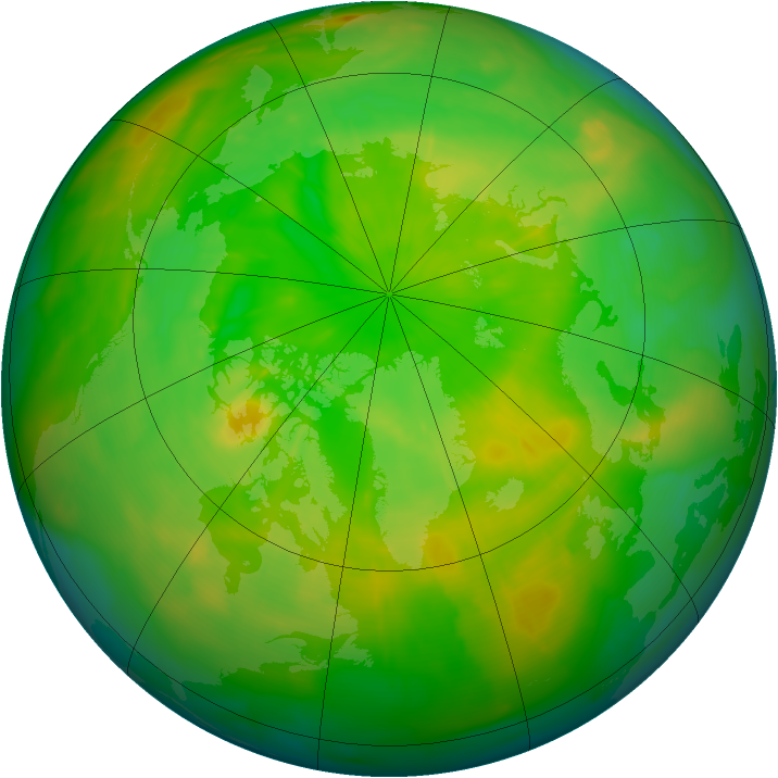 Arctic ozone map for 13 June 2009